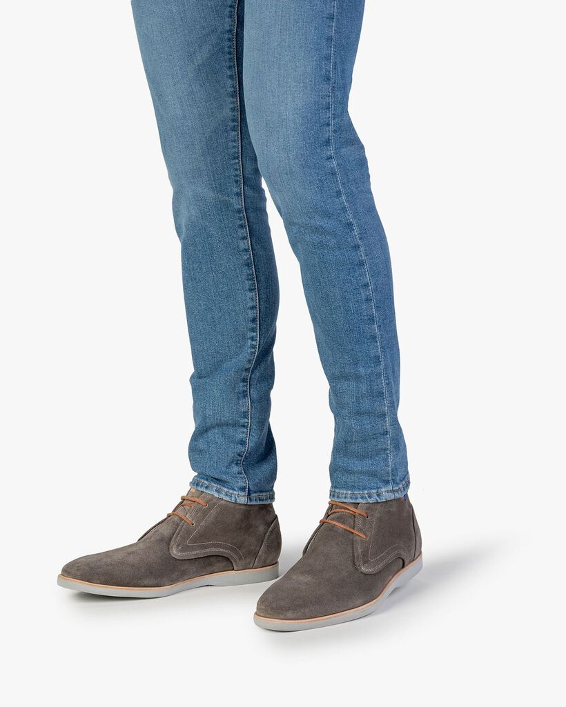 Boot suede leather dark grey