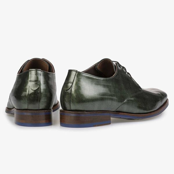 Green Premium patent leather lace shoe