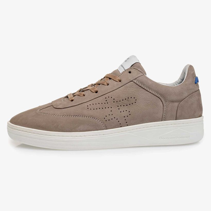 Nubuckleren sneaker taupe