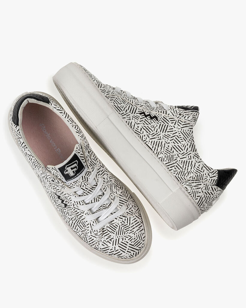 Sneaker zigzag print zwart/wit