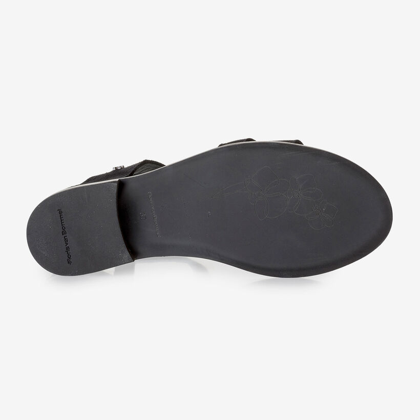 Black suede leather sandals
