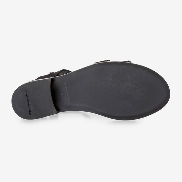 Black suede leather sandals