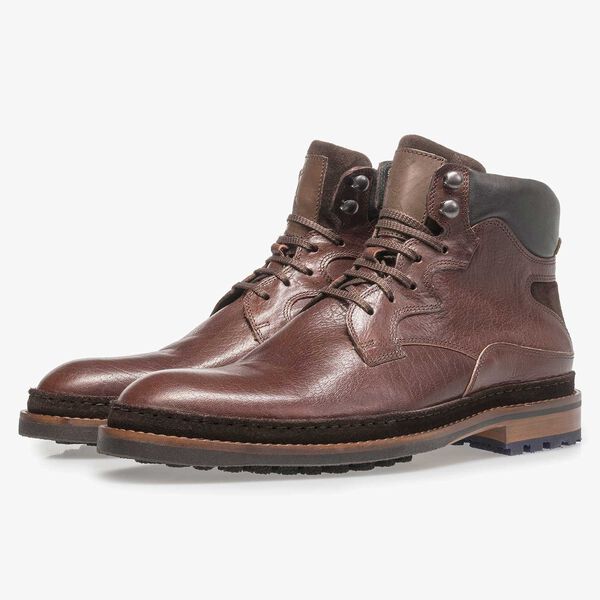 Red-brown calf leather boot
