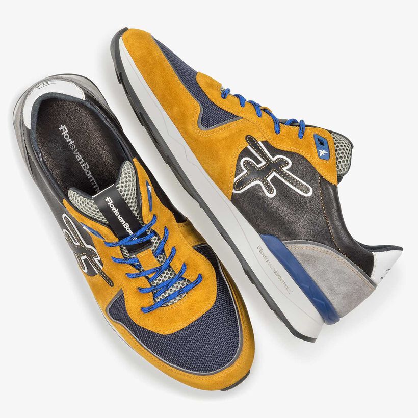 Multi-coloured suede leather sneaker