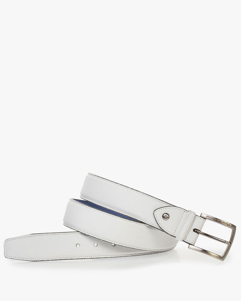 Leren riem met structuur wit