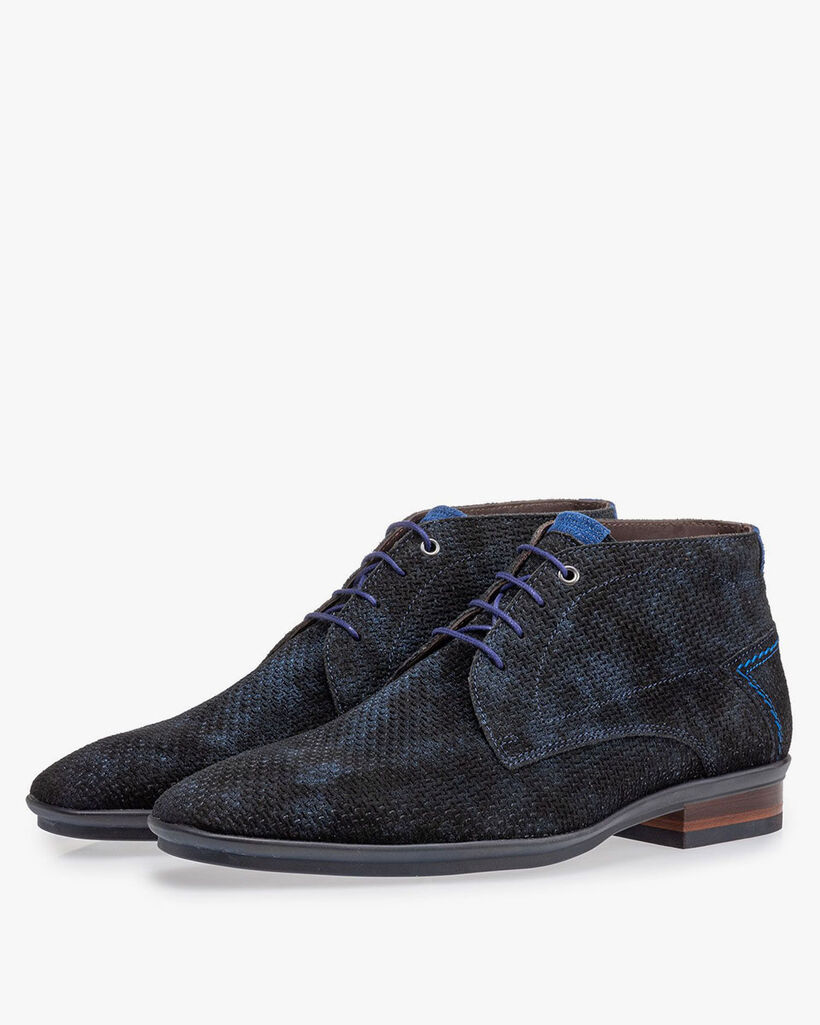 Veterboot blauw met print