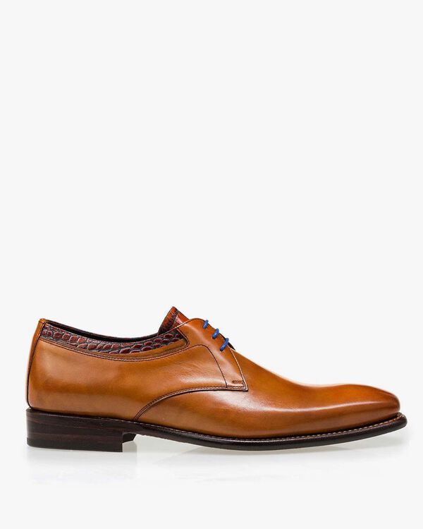 Cognac veterschoen kalfsleer