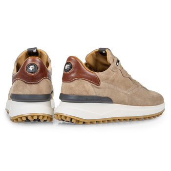 Beige suede leather sneaker