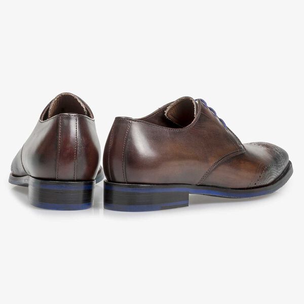 Dark brown calf leather lace shoe