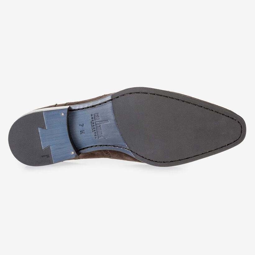Dark brown suede leather brogue