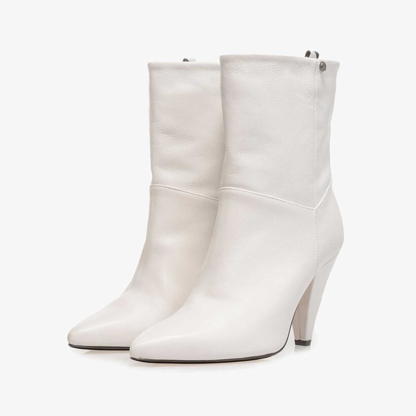 Off-white nappa leather high boots