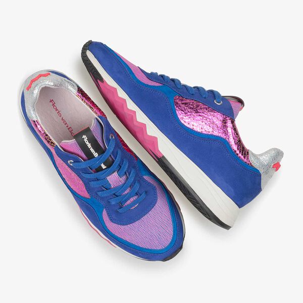 Kobaltblauwe su&egrave;de sneaker