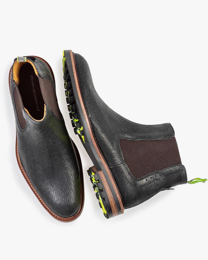 Chelsea boot zwart met print