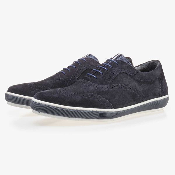 Donkerblauwe su&egrave;de brogue