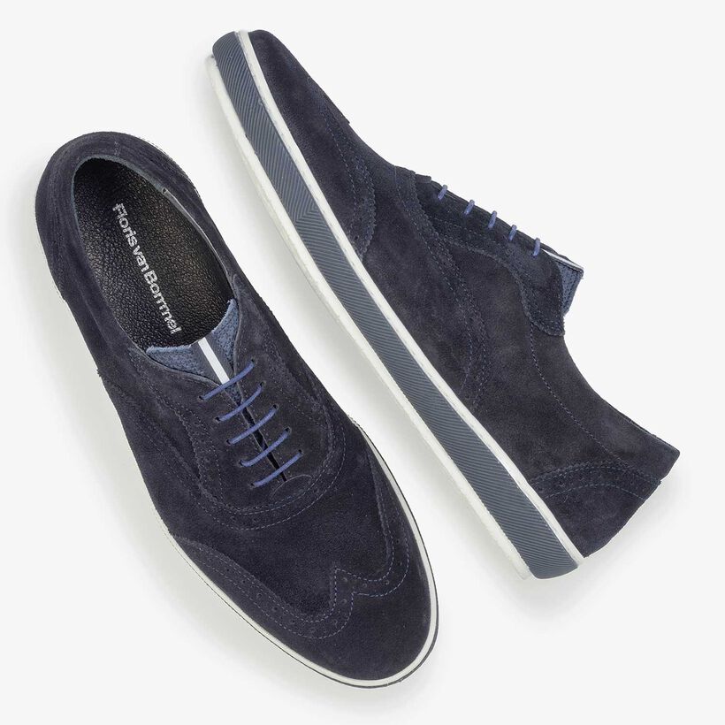 Donkerblauwe su&egrave;de brogue