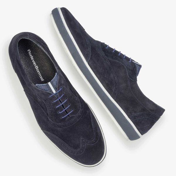 Donkerblauwe su&egrave;de brogue