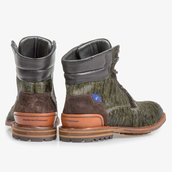 Premium donkergroene pony veterboot met print