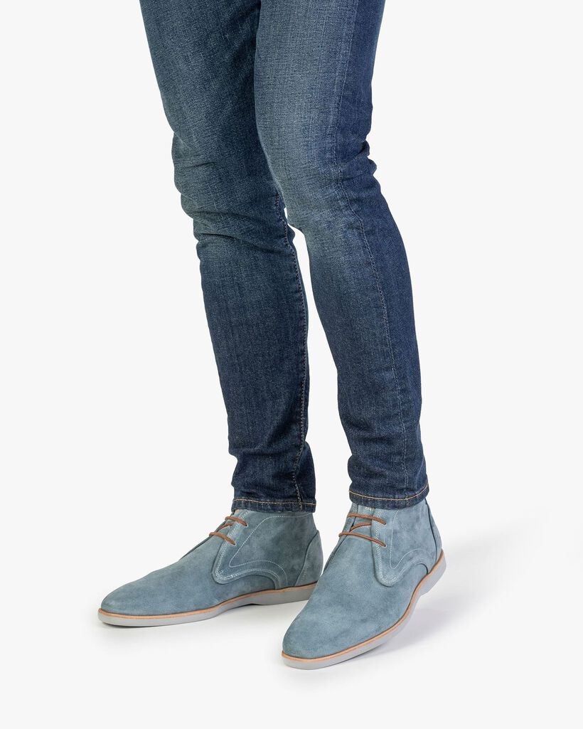 Boot suede leather turquoise