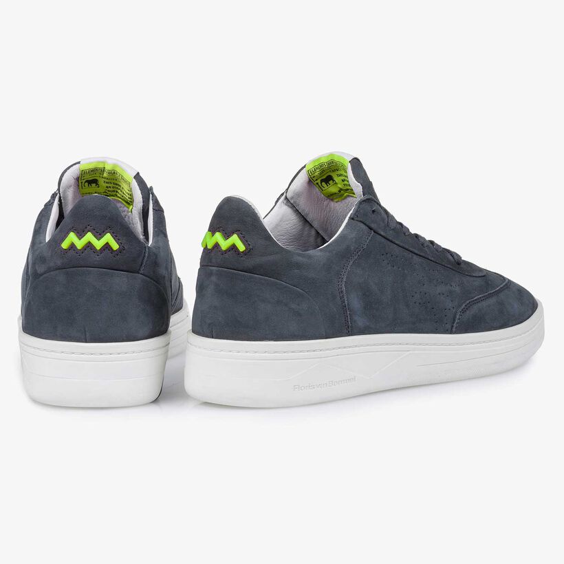 Blue nubuck leather sneaker