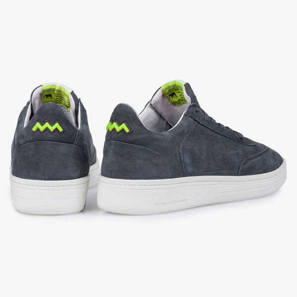 Blue nubuck leather sneaker