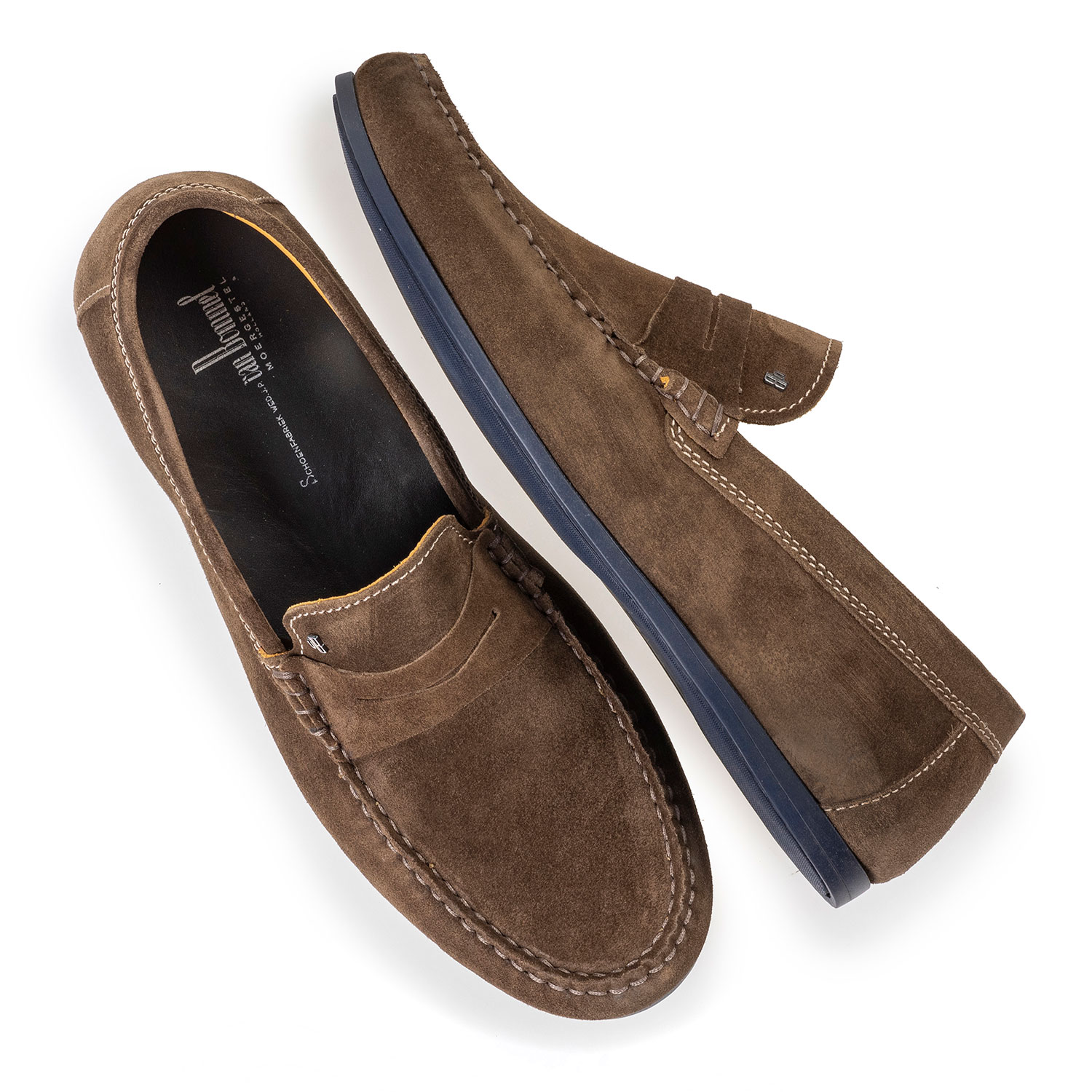 15038/01 - Taupe-coloured suede leather loafer 15038/01 - Taupe-coloured suede leather loafer