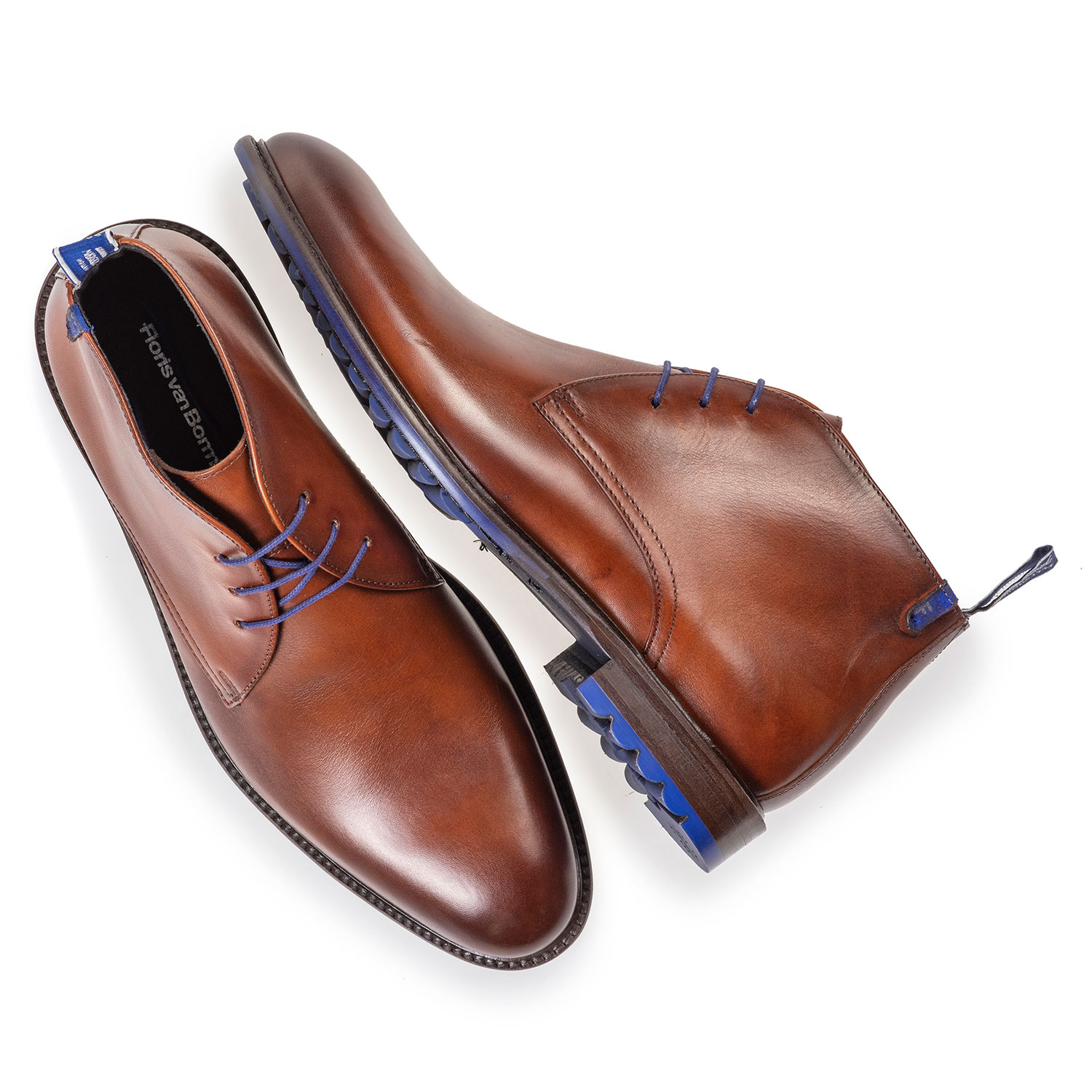 10203/13 - Dark cognac-coloured calf leather lace boot 10203/13 - Dark cognac-coloured calf leather lace boot