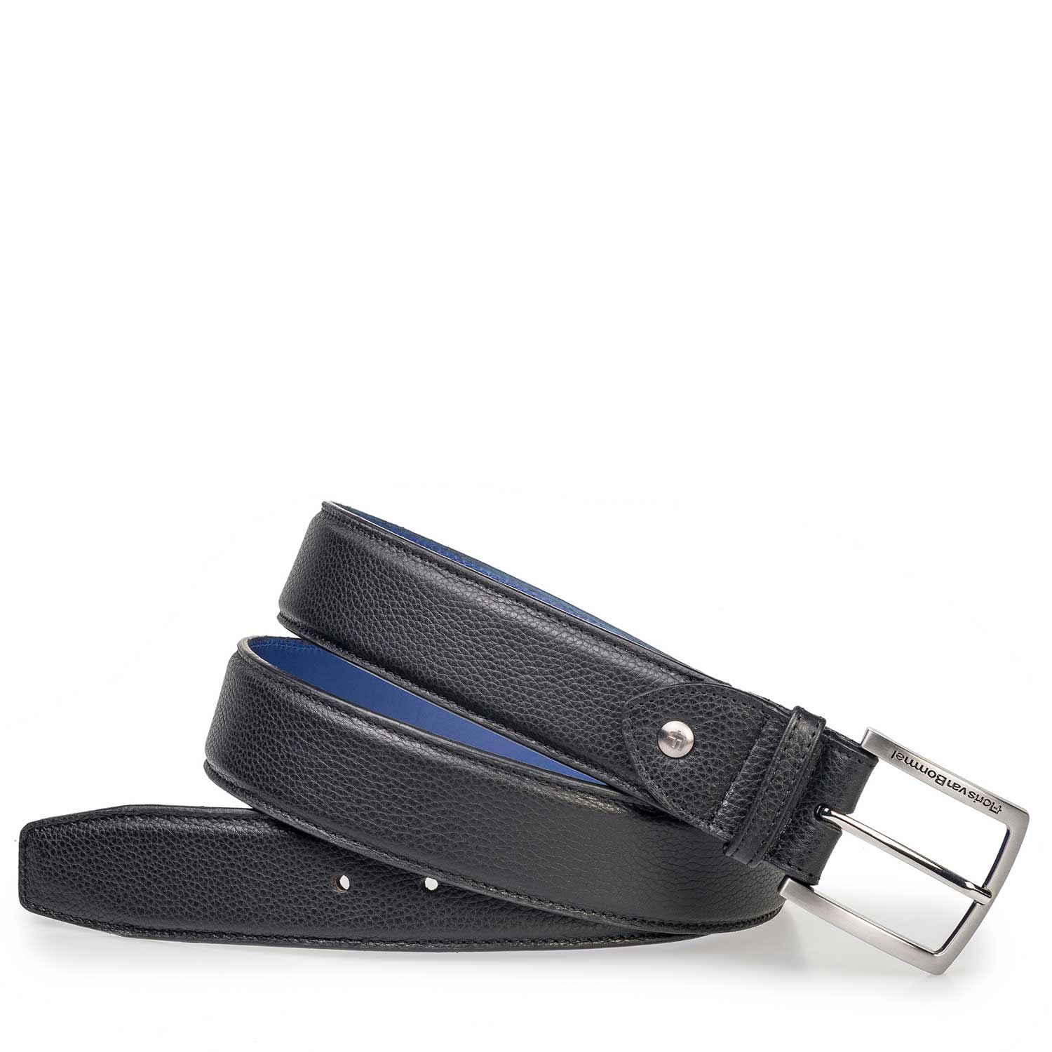 75189/64 - Zwarte leren riem met structuur 75189/64 - Zwarte leren riem met structuur