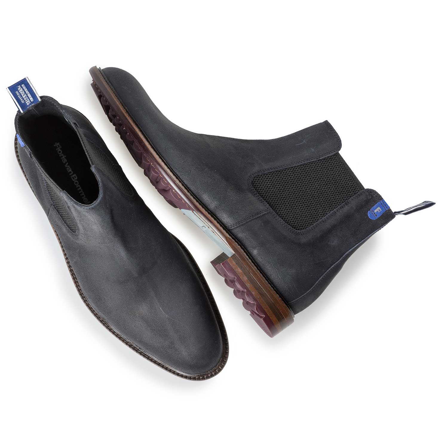 10902/03 - Blauwe suède chelsea boot 10902/03 - Blauwe suède chelsea boot