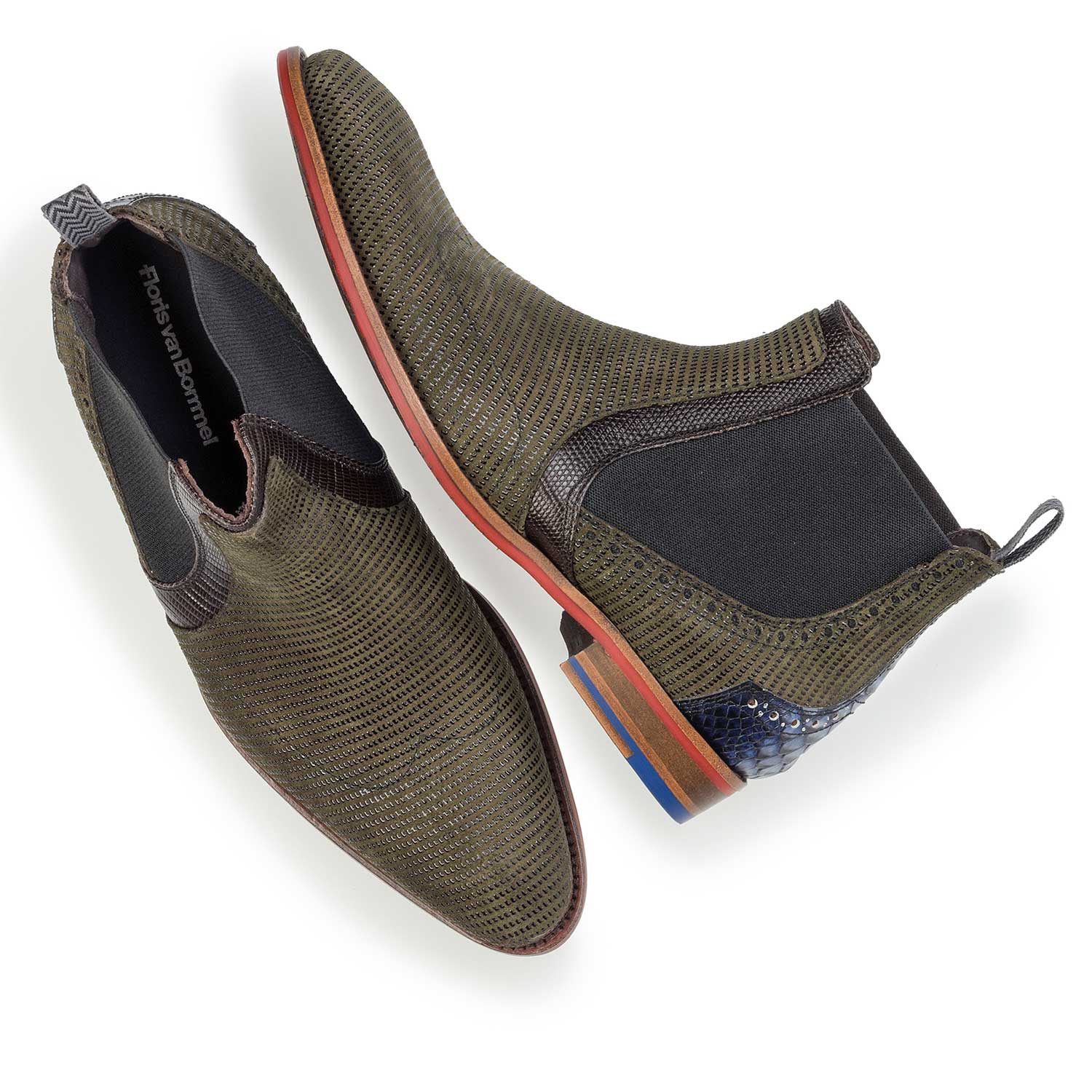 10455/02 - Olijfgroene chelsea boot van suède 10455/02 - Olijfgroene chelsea boot van suède