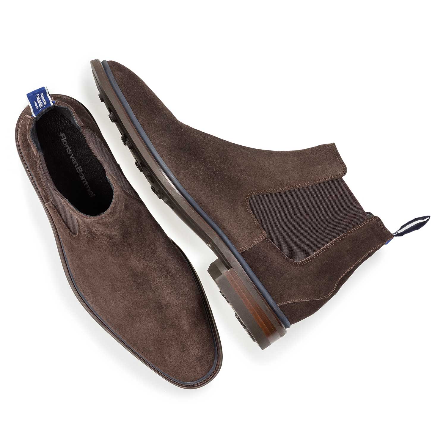 10669/02 - Donkerbruine suède chelsea boot 10669/02 - Donkerbruine suède chelsea boot