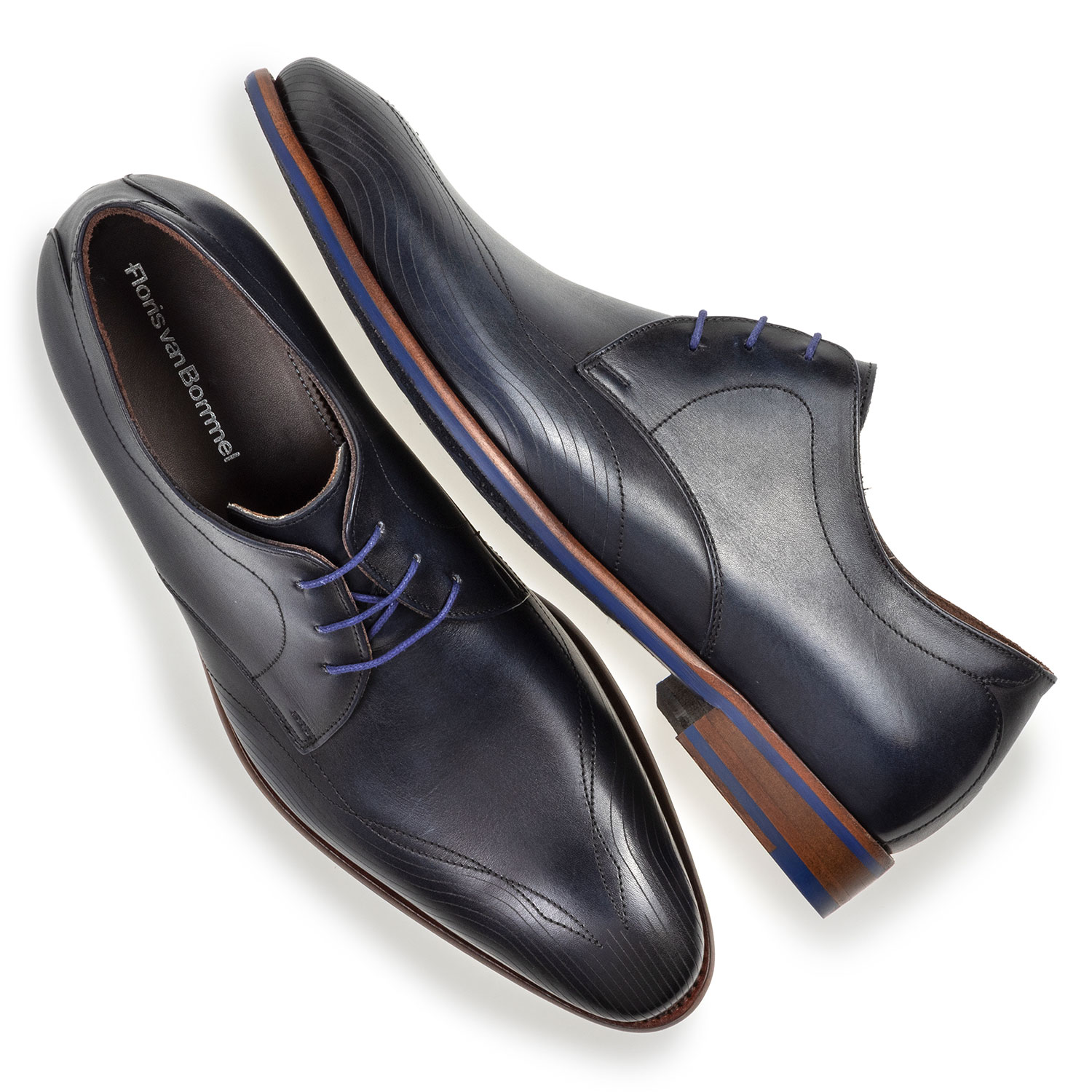 18177/01 - Lace shoe calf leather blue 18177/01 - Lace shoe calf leather blue