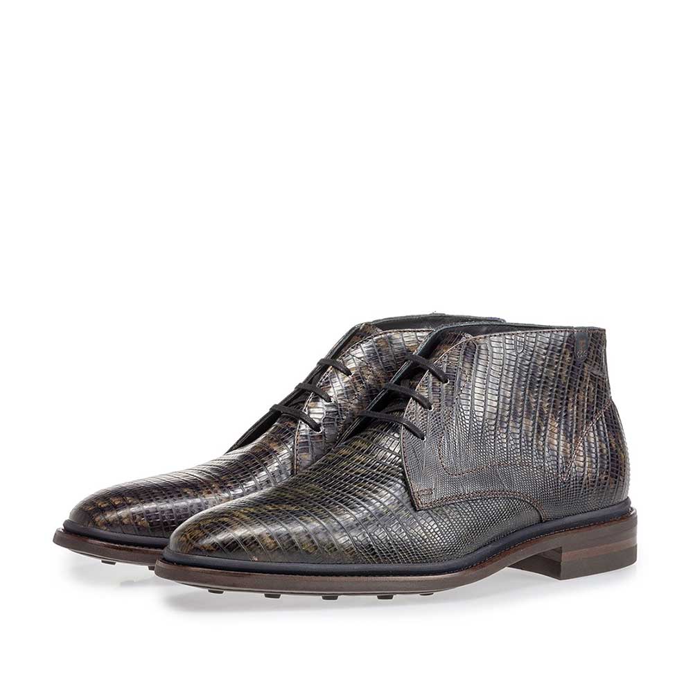 10667/09 - Boot lizard print dark green 10667/09 - Boot lizard print dark green