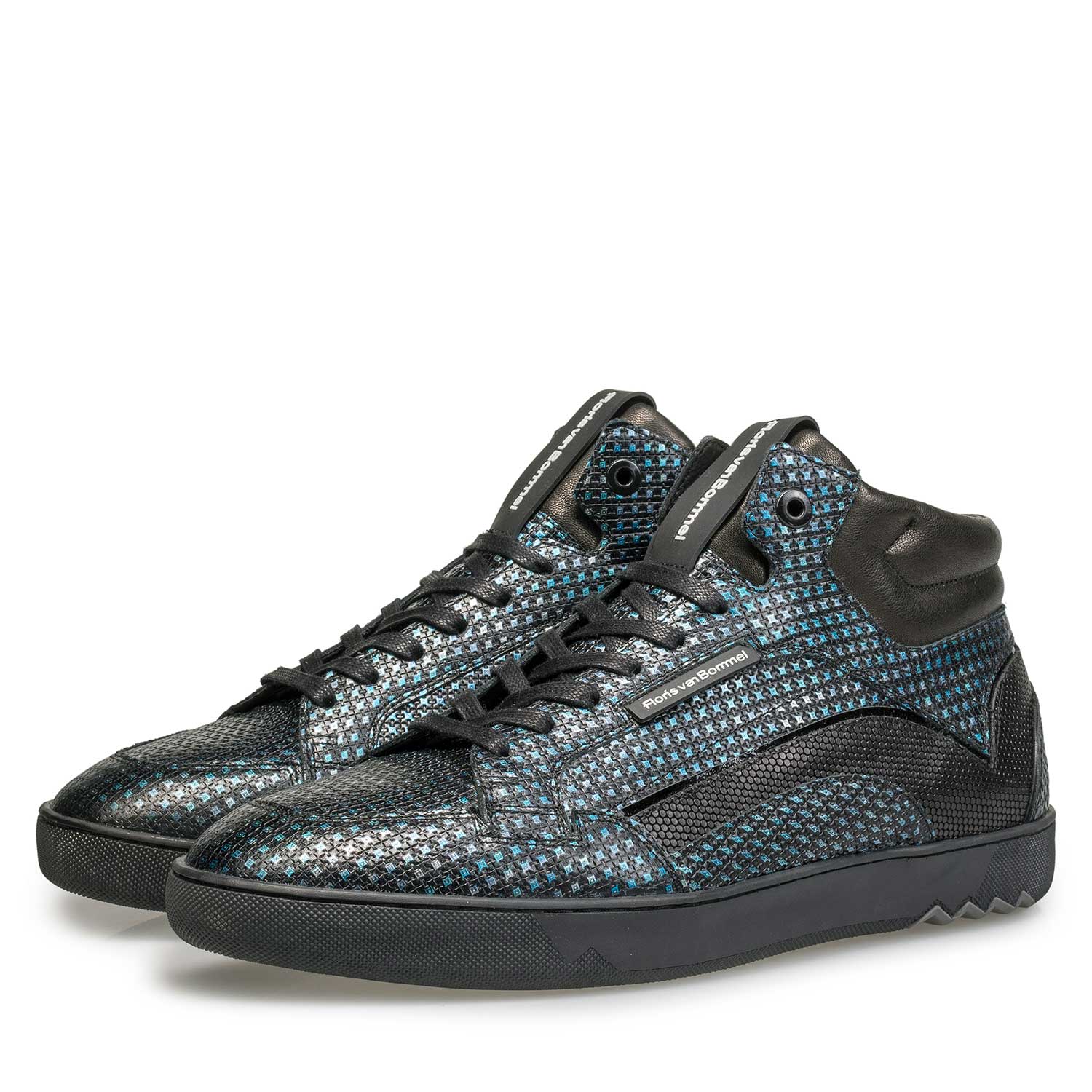 10200/10 - Blauwe sneaker met metallicprint 10200/10 - Blauwe sneaker met metallicprint