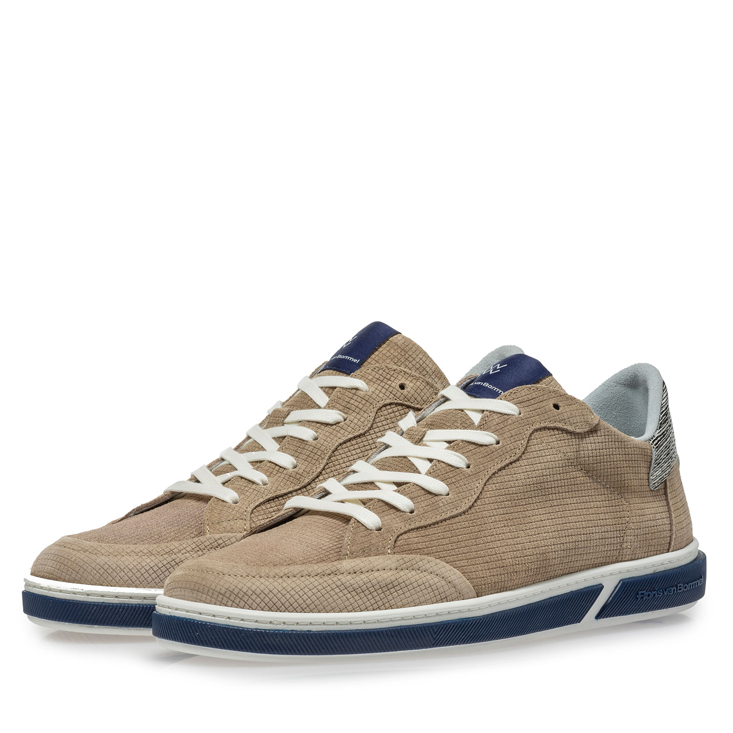 13350/12 - Beige suede leather lace shoe with print 13350/12 - Beige suede leather lace shoe with print