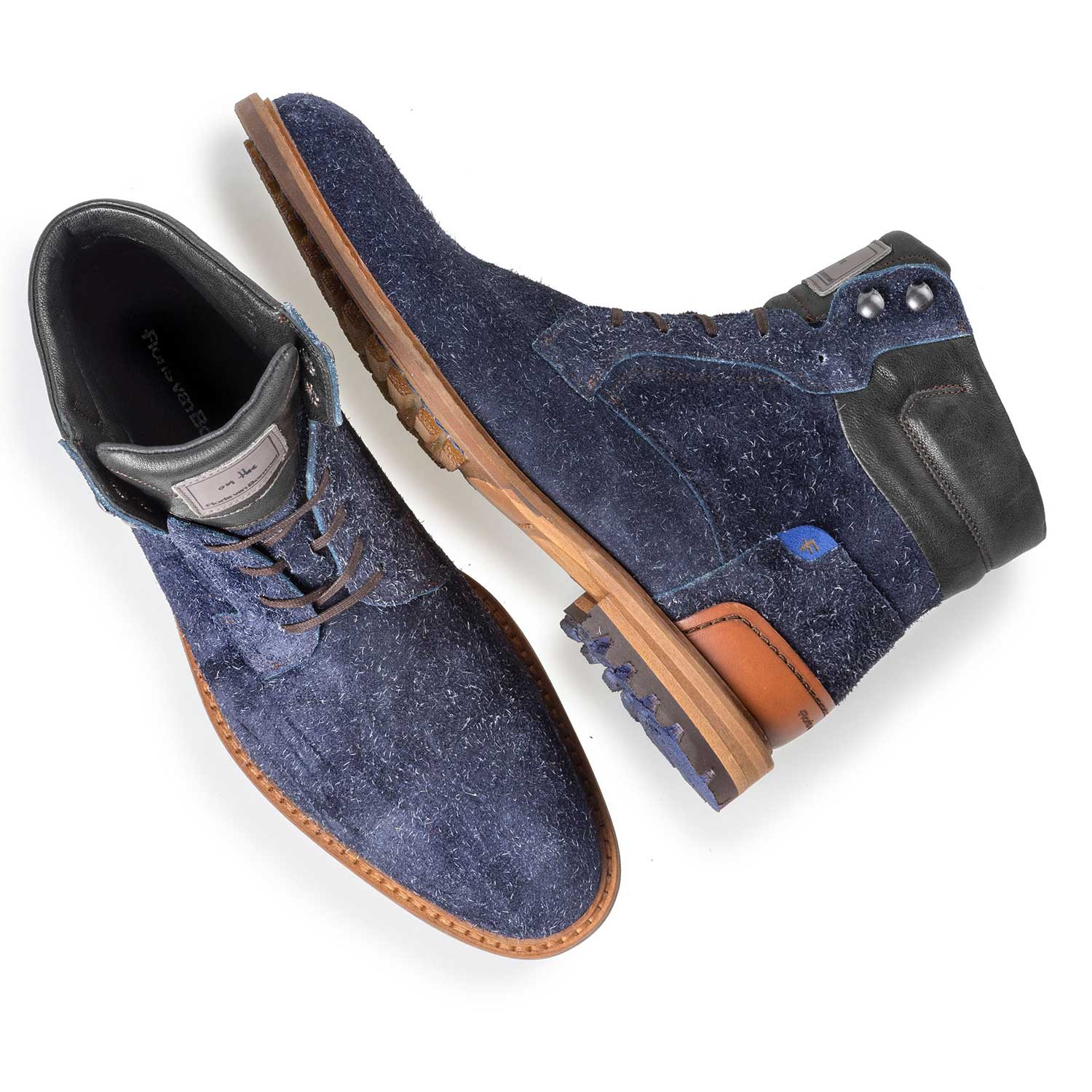 10234/15 - Blue rough-leather lace boot 10234/15 - Blue rough-leather lace boot