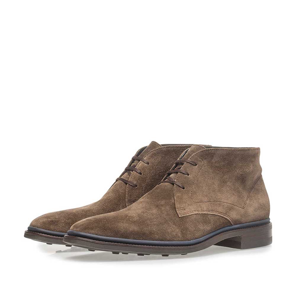 10667/07 - Suède veterboot donker taupe 10667/07 - Suède veterboot donker taupe