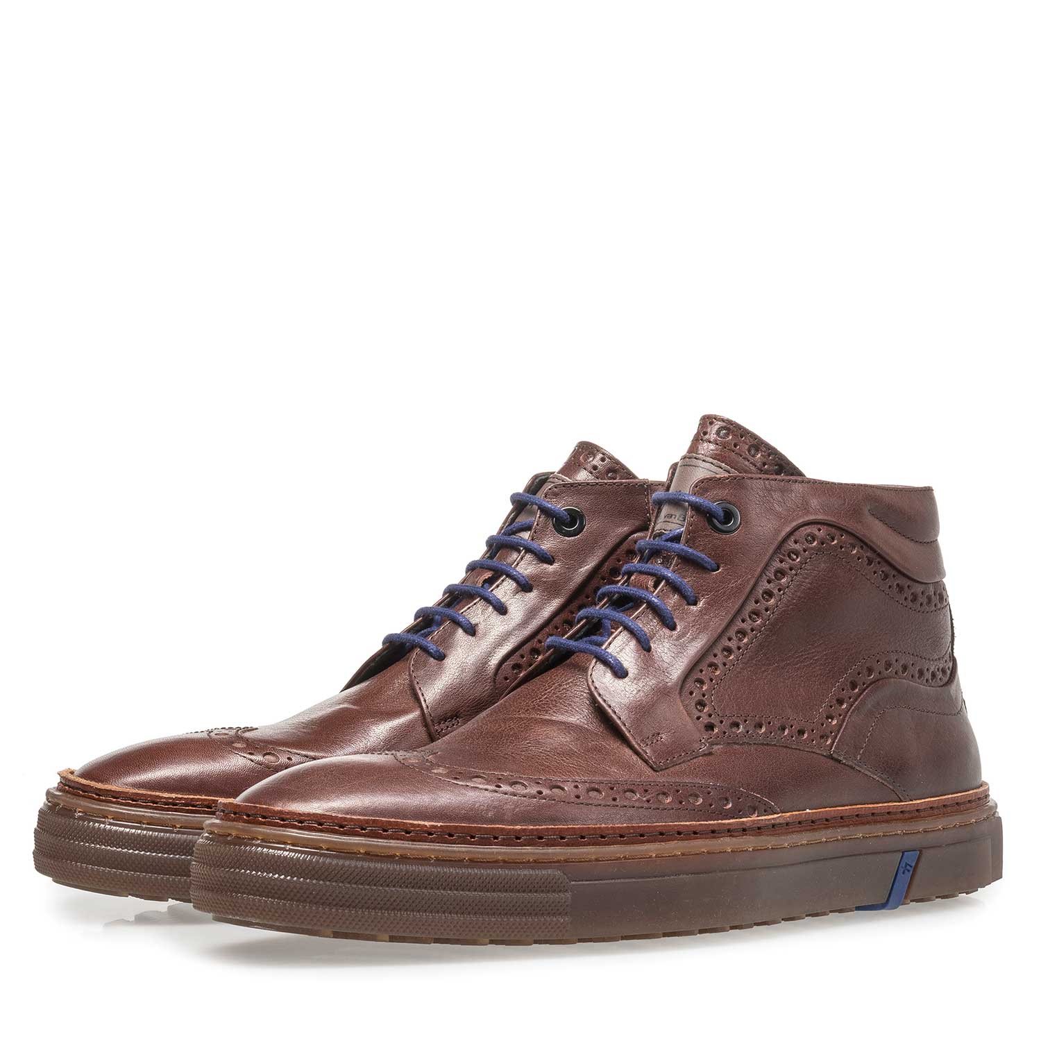 10080/11 - Roodbruine kalfsleren veterboot 10080/11 - Roodbruine kalfsleren veterboot