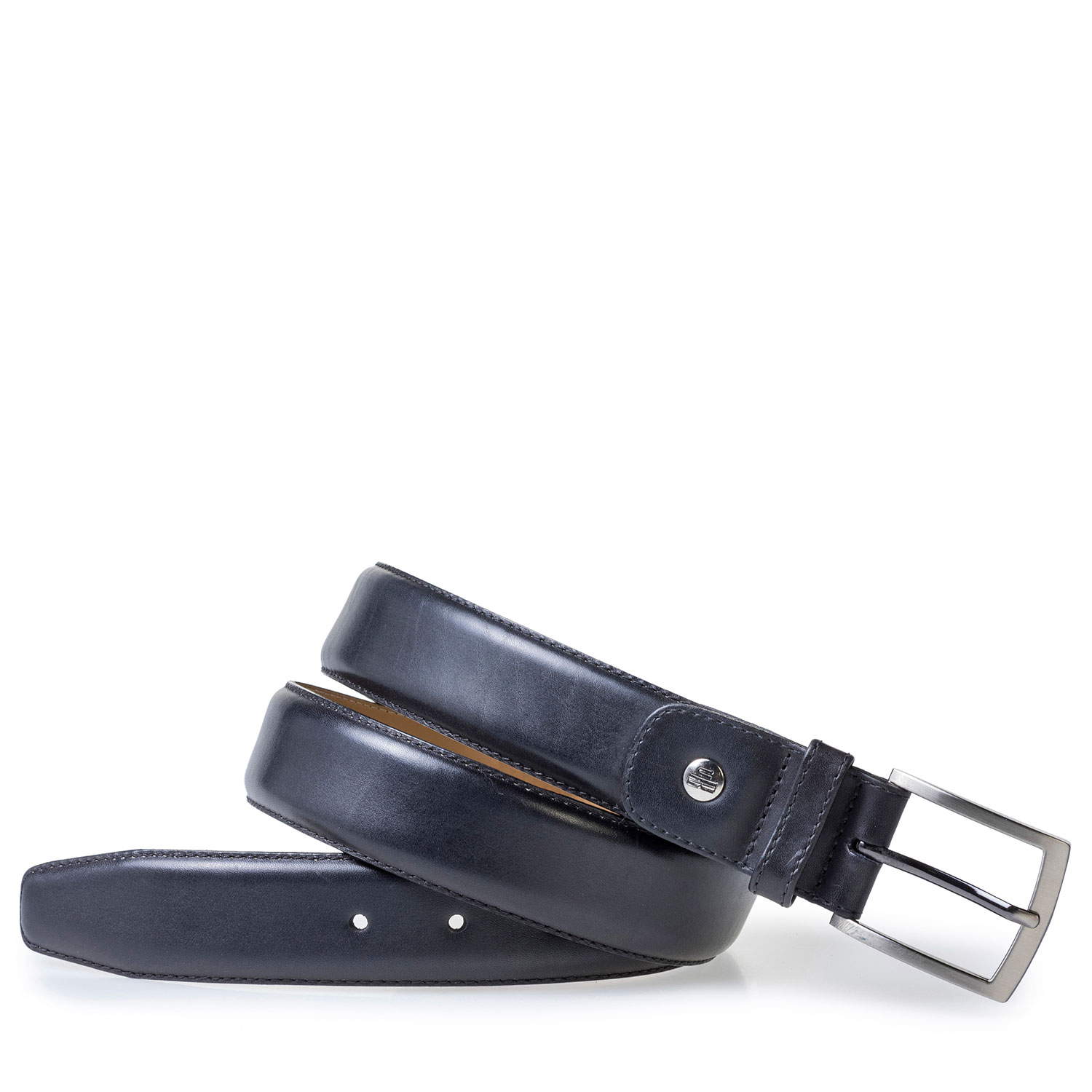 75533/16 - Dark blue calf leather belt 75533/16 - Dark blue calf leather belt