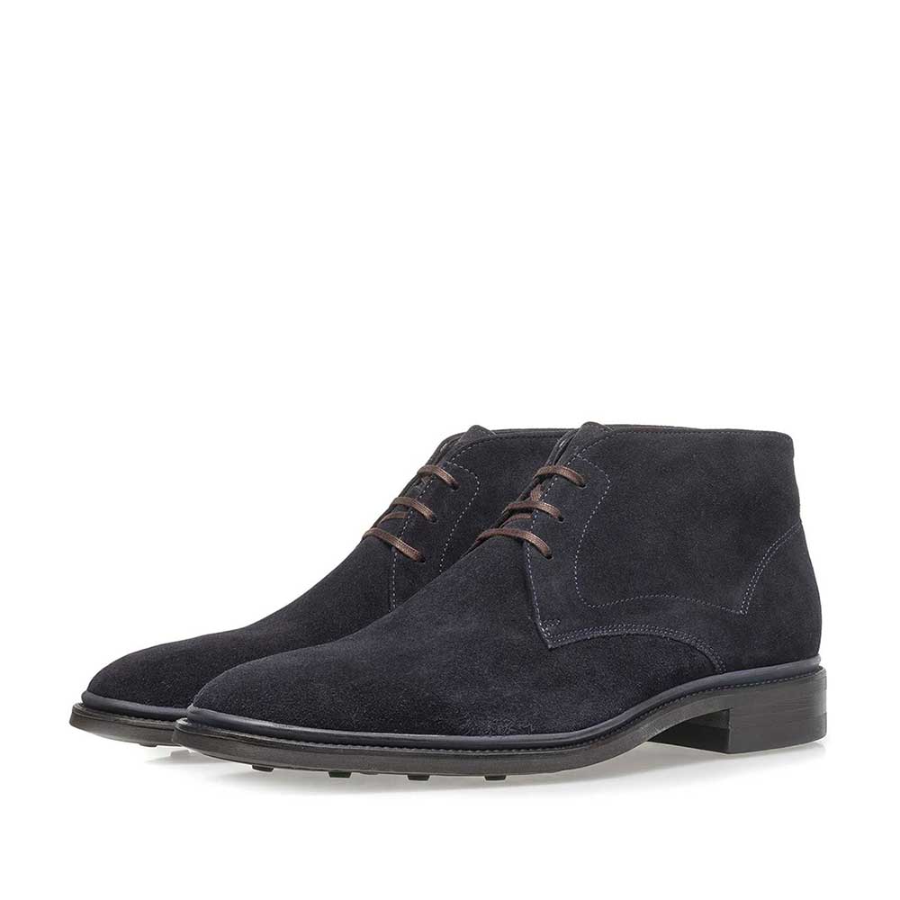 10667/05 - Donkerblauwe suède veterboot 10667/05 - Donkerblauwe suède veterboot