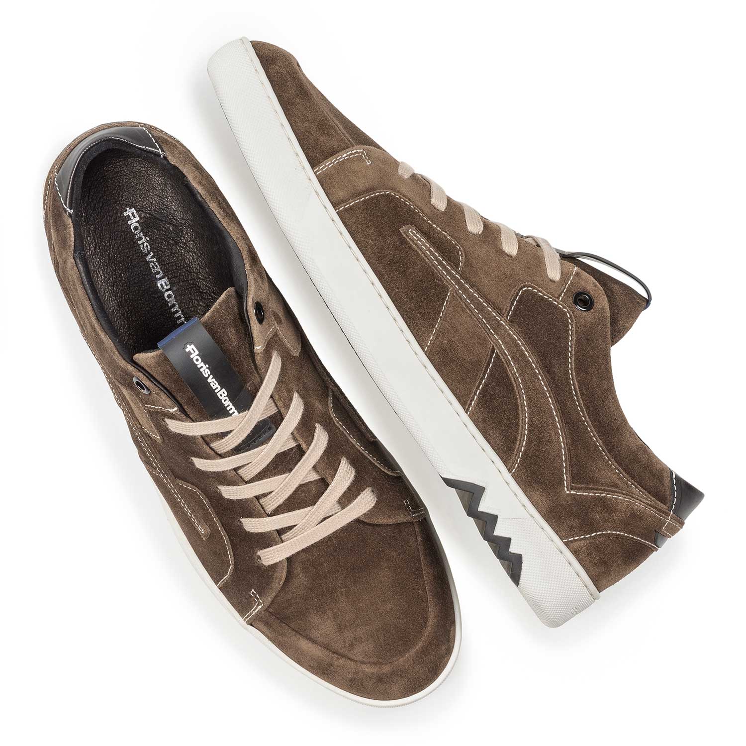 10646/04 - Dark taupe-coloured suede leather lace shoe 10646/04 - Dark taupe-coloured suede leather lace shoe