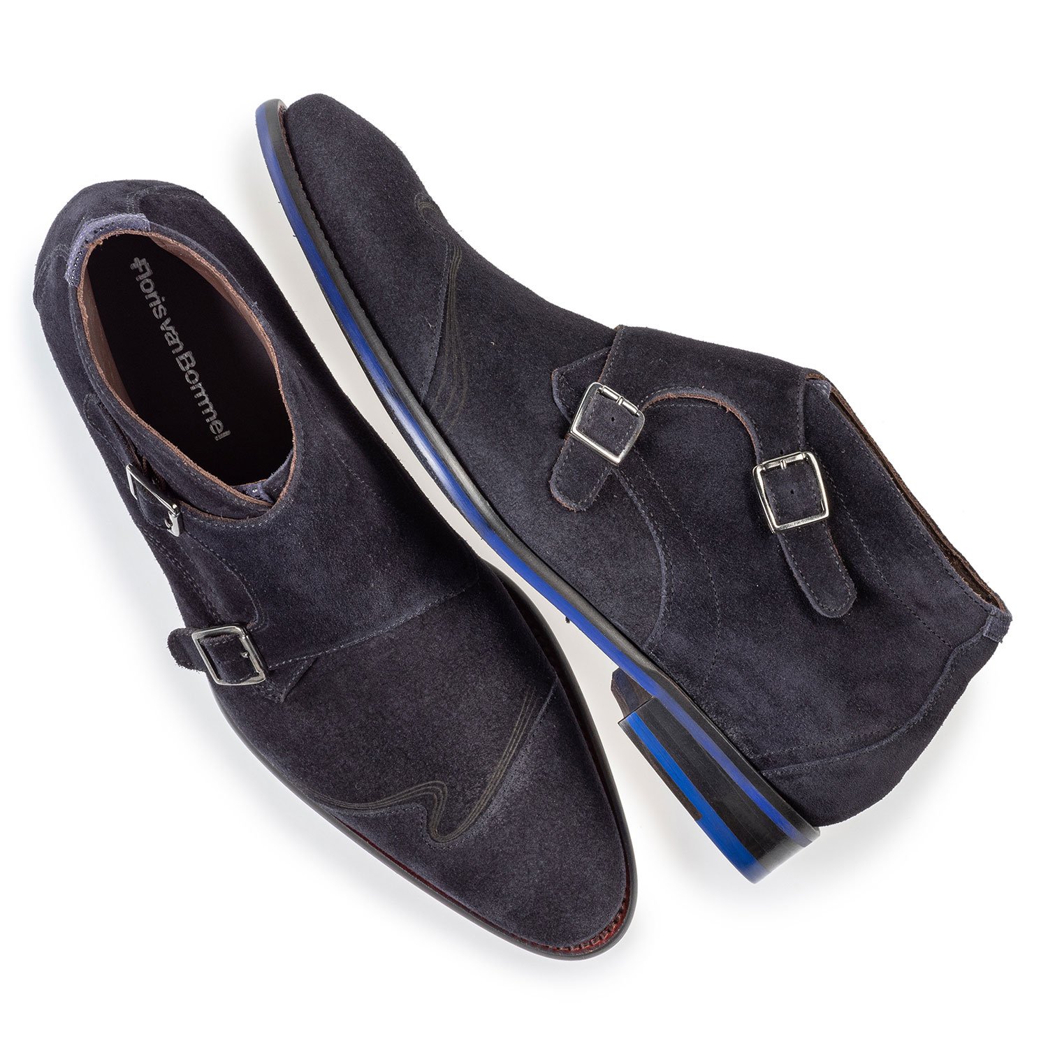 20197/03 - Buckle shoe blue suede leather 20197/03 - Buckle shoe blue suede leather
