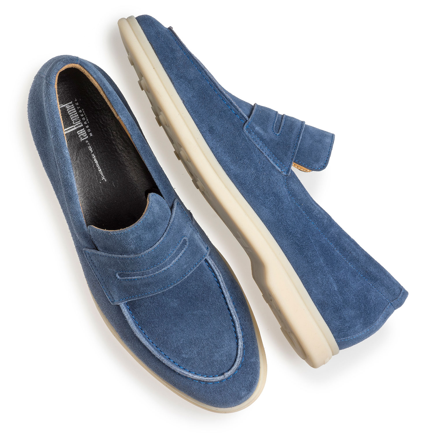 11205/04 - Blue suede leather loafer 11205/04 - Blue suede leather loafer