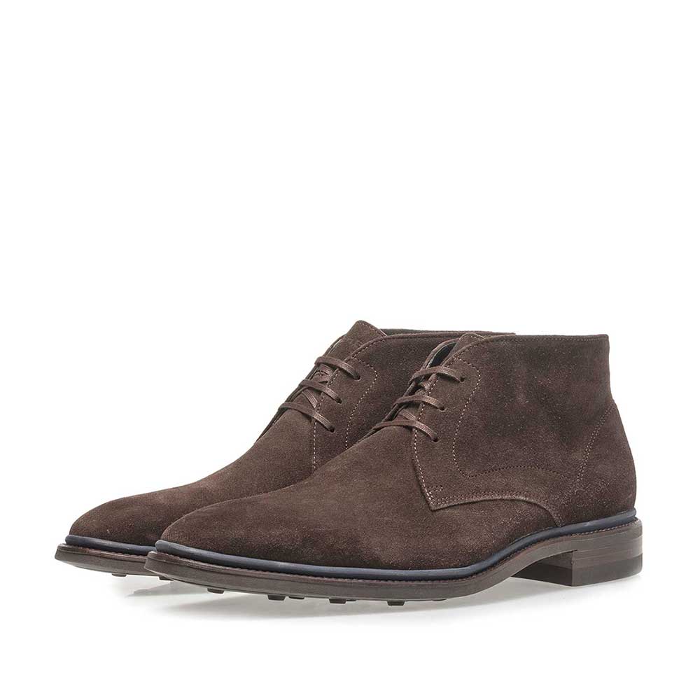 10667/06 - Dark brown suede leather lace boot 10667/06 - Dark brown suede leather lace boot