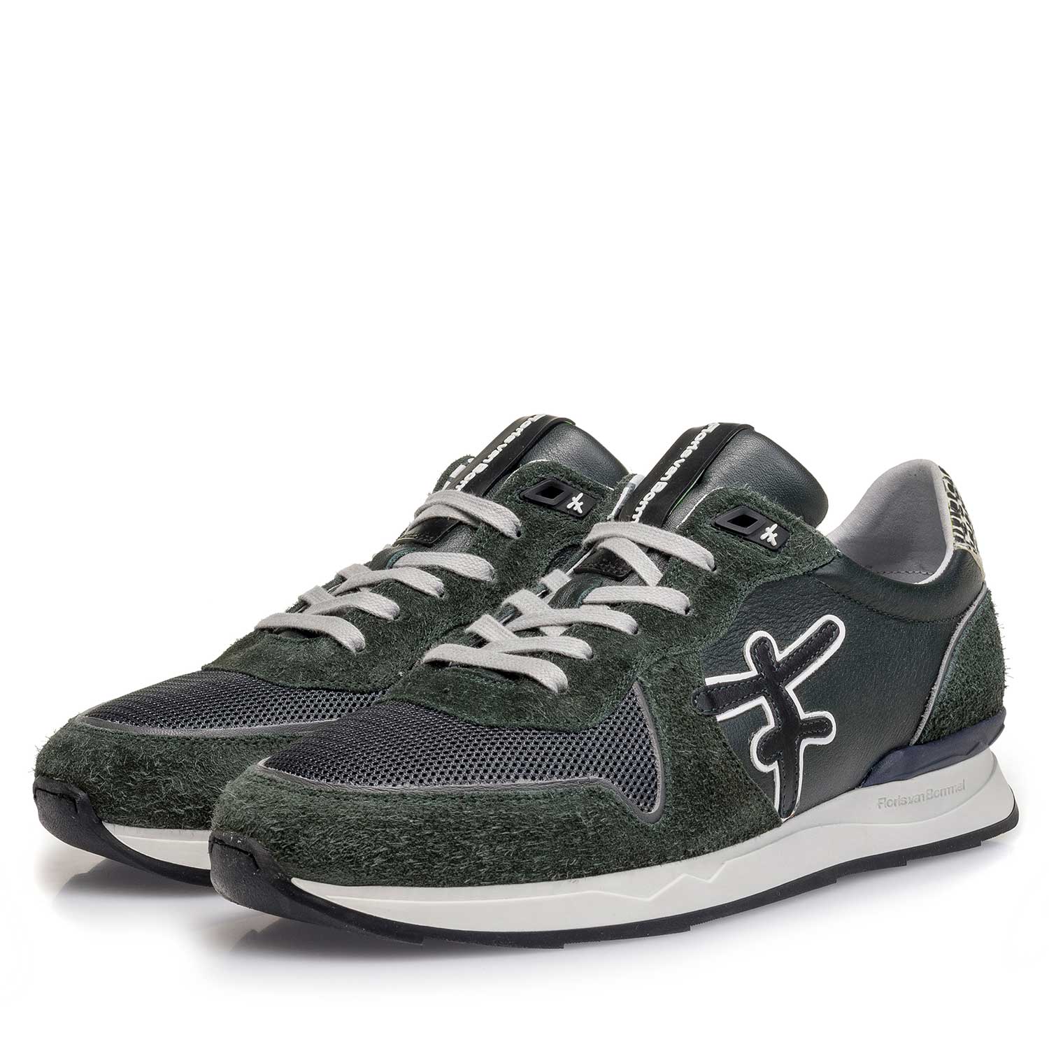 16246/08 - Donkergroene kalfsleren sneaker 16246/08 - Donkergroene kalfsleren sneaker