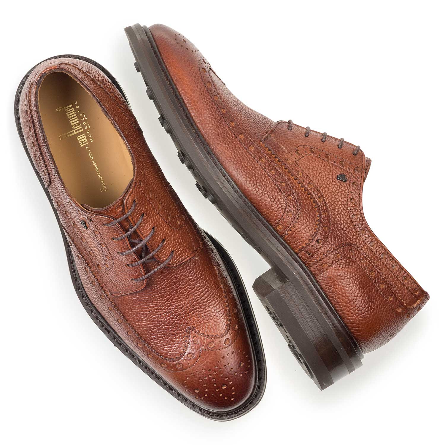 17093/05 - Cognac-coloured leather brogue lace shoe 17093/05 - Cognac-coloured leather brogue lace shoe