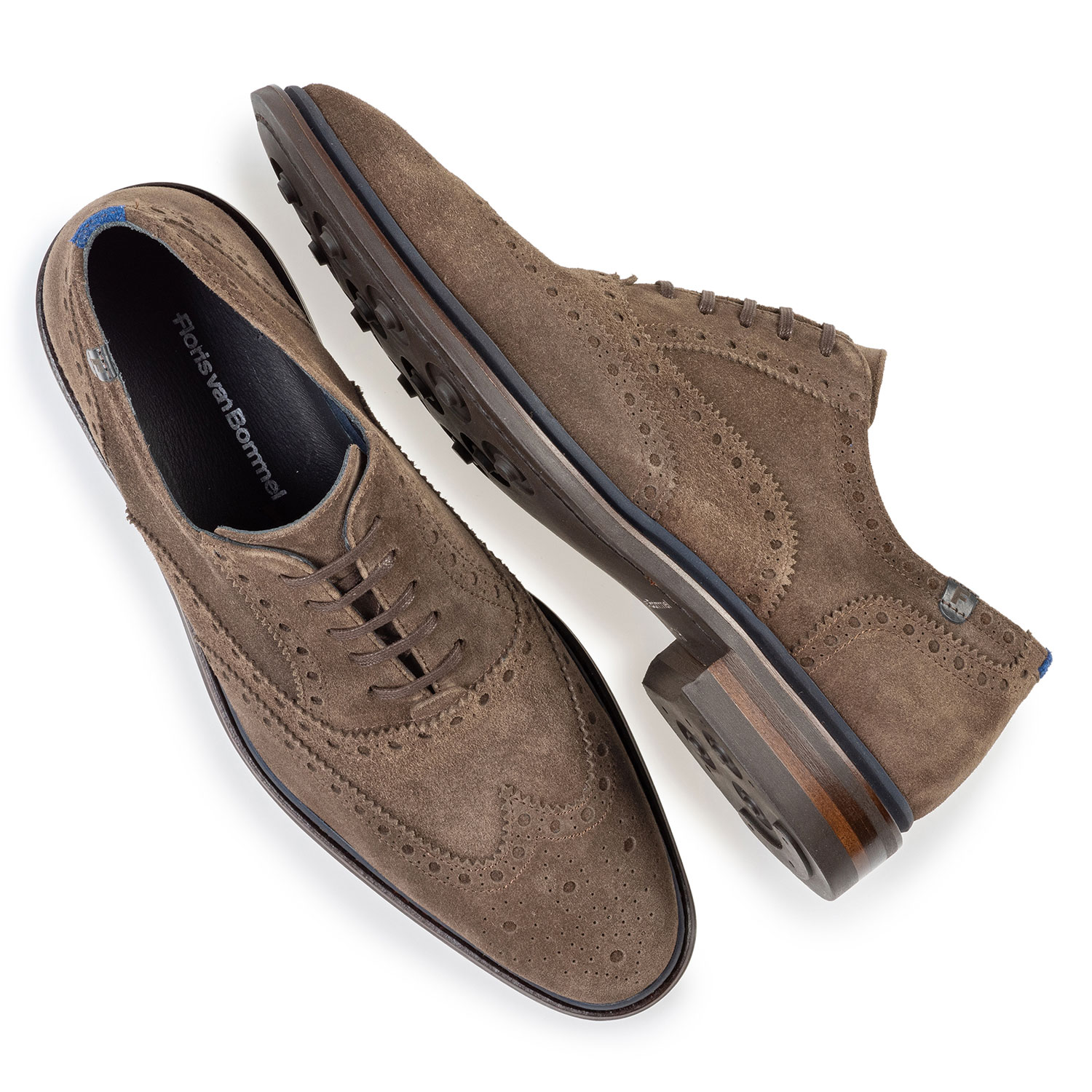 19172/03 - Brogue suede leather dark taupe 19172/03 - Brogue suede leather dark taupe