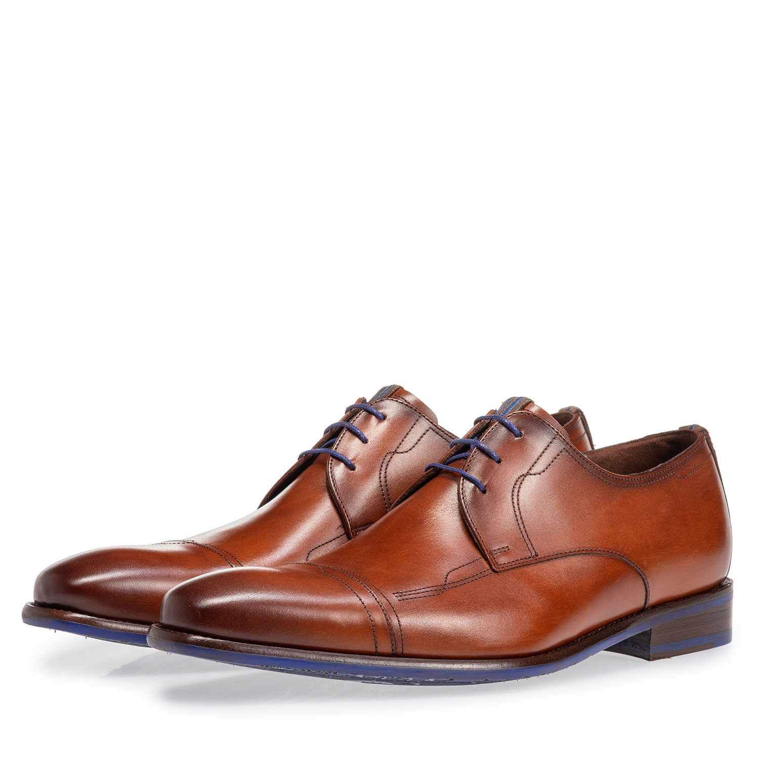 18132/00 - Veterschoen kalfsleer cognac 18132/00 - Veterschoen kalfsleer cognac