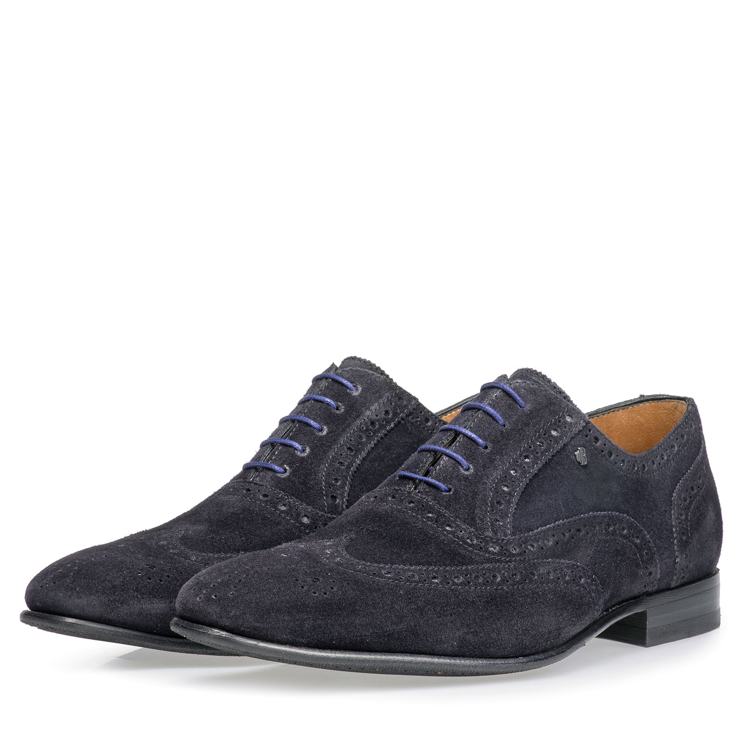 19295/02 - Donkerblauwe suède brogue 19295/02 - Donkerblauwe suède brogue