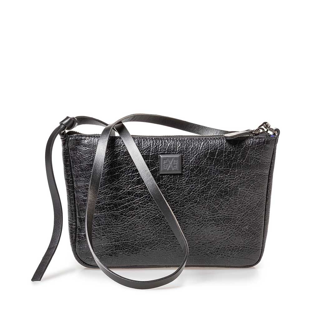 89019/27 - Tas zwart leer craquelé 89019/27 - Tas zwart leer craquelé