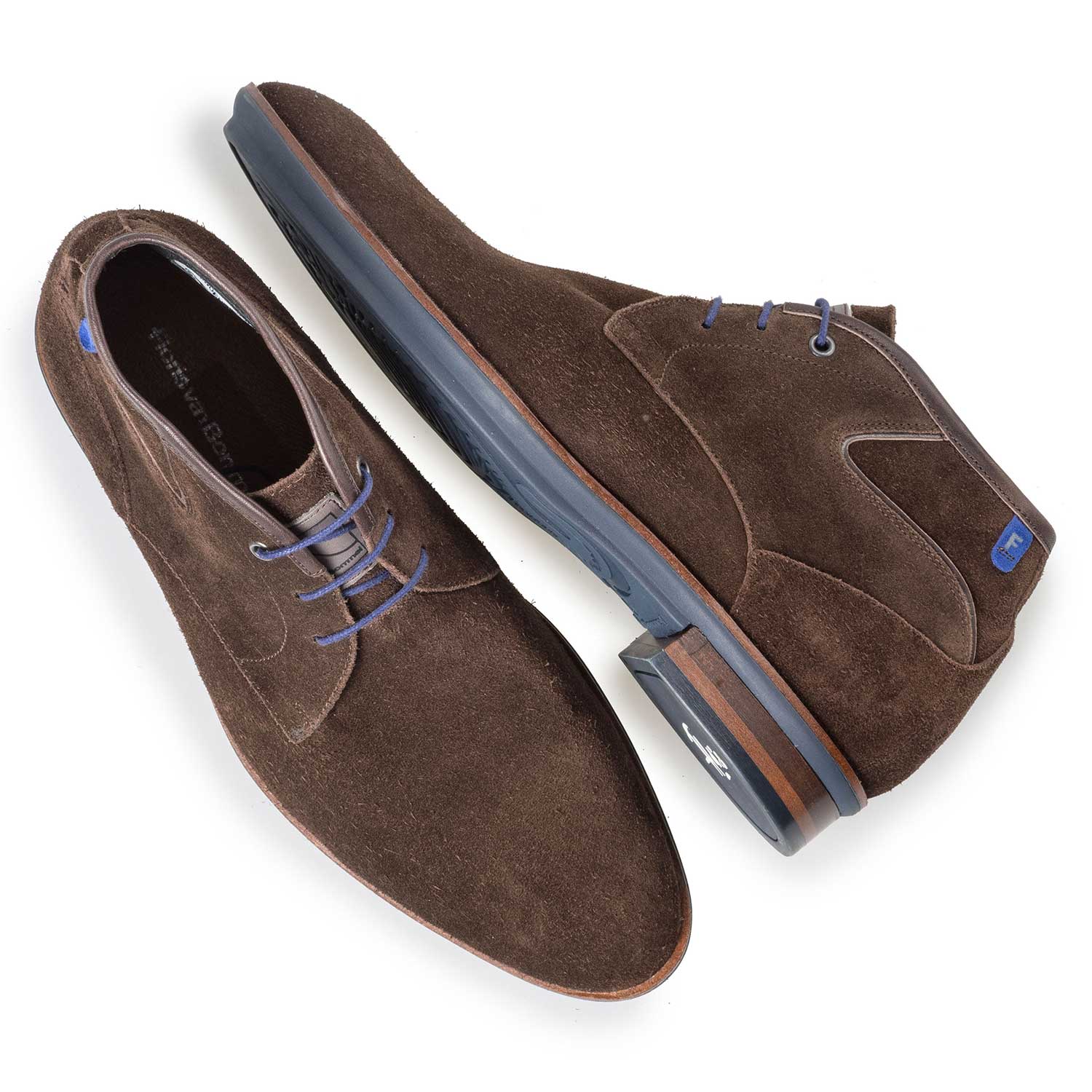 10156/05 - Brown suede leather lace boot with rubber sole 10156/05 - Brown suede leather lace boot with rubber sole